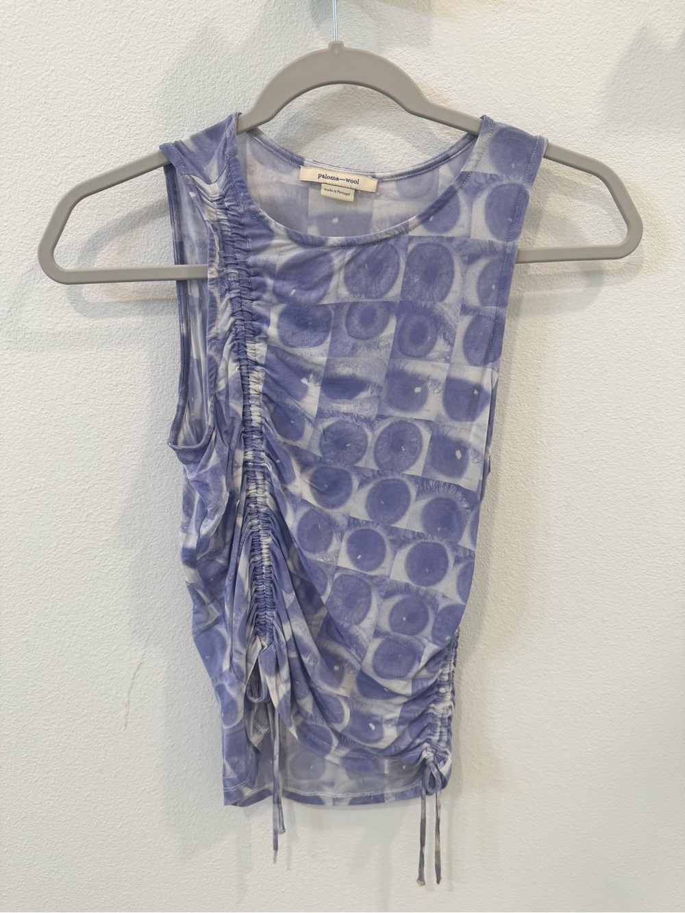 Paloma Wool Purple Ruched Sleeveless Top
